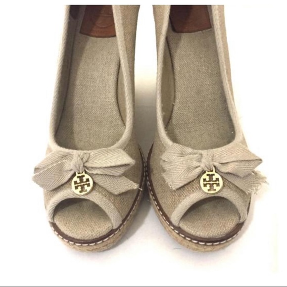 Tory Burch Jackie Peep-Toe Natural Espadrille Wedge - Picture 9 of 12